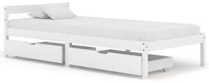 VidaXL Okvir za krevet s 2 ladice bijeli 100 x 200 cm masivna borovina