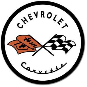 Metalni znak CORVETTE 1953 CHEVY - Chevrolet logo, (30 x 30 cm)
