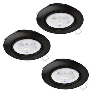 Eglo 901758 - SET 3xLED Svjetiljka za kupaonicu FAVAZZINA 1xGU10/4W/230V IP44 crna
