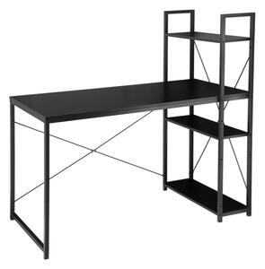 Radni stol s policom LOFTY 120x60 cm, crni