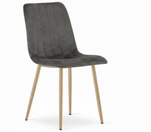 Tamno siva baršunasta stolica LAVA GRAPHITE GRAY