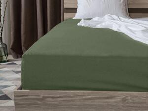 Jersey plahta EXCLUSIVE tamnozelena 90 x 200 cm
