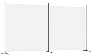 VidaXL Sobna pregrada s 2 panela bijela 348 x 180 cm od tkanine