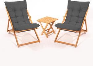 Woody Fashion Set vrtnog namještaja - stol i stolice (3 komada) Gideon