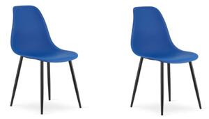 Set 2 plave stolice OSAKA s crnim nogama
