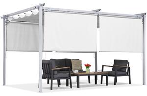 Bijela terasa pergola s La Palma 3x4 Garden Point roletama