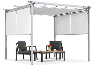 Bijela terasa pergola s La Palma 3x3 Garden Point roletama