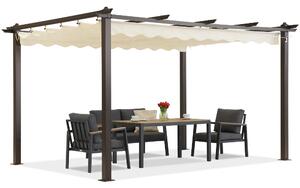 Terasa Pergola Barbados 3x4 m Garden Point woodlike-beige
