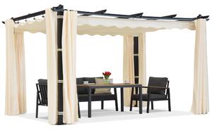 Pergola za terasu Barbados 3x3 m sa Garden Point zavjesama antracit-bež