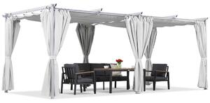 Bijela La Palma terasa pergola 3x6m sa Garden Point zavjesama