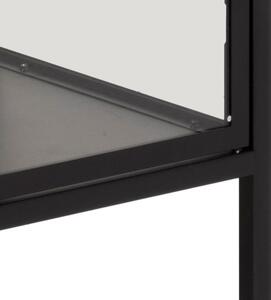 Crna metalna vitrina Actona Newcastle, visina 98,7 cm