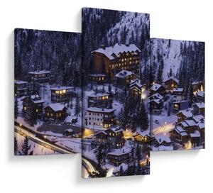 Slika - planinski zimski grad (90x60 cm)