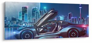 Slika trkaćeg automobila noću (120x50 cm)