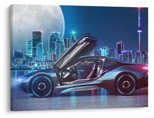 Slika trkaćeg automobila noću (70x50 cm)
