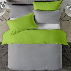 Posteljina s navlakom sivo-zelena - 220 x 240 cm + 50 x 70 cm (2 jastučnice)