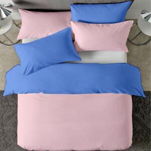 Posteljina s navlakom plavo-roza - 200 x 220 cm + 60 x 80 cm (2 jastučnice)