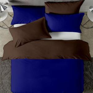 Posteljina s navlakom tamno plavo-smeđa - 220 x 240 cm + 60 x 80 cm (2 jastučnice)
