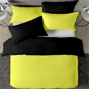 Posteljina s navlakom žuto-crna - 220 x 240 cm + 50 x 70 cm (2 jastučnice)