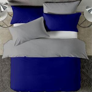 Posteljina s navlakom tamno plavo-siva - 220 x 240 cm + 60 x 80 cm (2 jastučnice)