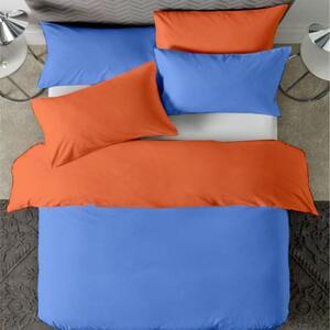 Posteljina s navlakom narančasto-plava - 220 x 240 cm + 50 x 70 cm (2 jastučnice)
