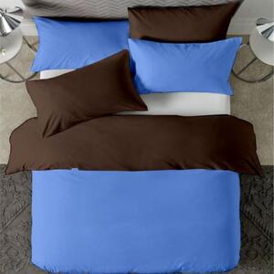 Posteljina s navlakom smeđo-plava - 220 x 240 cm + 60 x 80 cm (2 jastučnice)