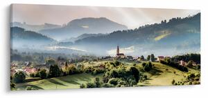 Slika - selo u magli (120x50 cm)