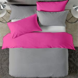 Posteljina s navlakom pink-siva - 220 x 240 cm + 50 x 70 cm (2 jastučnice)