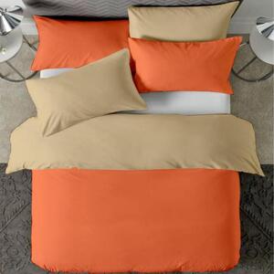 Posteljina s navlakom narančasto-bež - 220 x 240 cm + 50 x 70 cm (2 jastučnice)