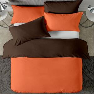 Posteljina s navlakom narančasto-smeđa - 200 x 220 cm + 60 x 80 cm (2 jastučnice)