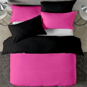 Posteljina s navlakom pink-crna - 140 x 200 cm + 60 x 80 cm (1 jastučnica)