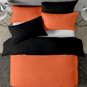 Posteljina s navlakom narančasto-crna - 220 x 240 cm + 50 x 70 cm (2 jastučnice)
