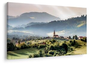 Slika - selo u magli (90x60 cm)