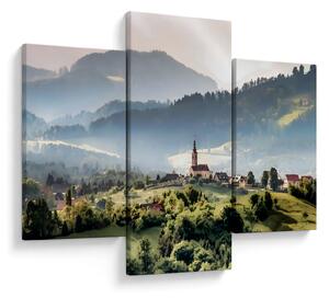 Slika - selo u magli (90x60 cm)