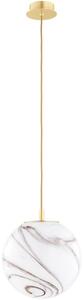 Argon 8447 - Luster na sajli ALMIROS 1xE27/15W/230V pr. 25 cm alabaster zlatna