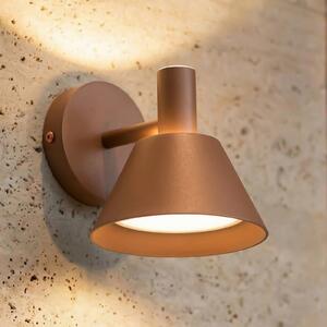 Lucande Tabena vanjska zidna LED svjetiljka, smeđa, IP44, CCT, Smeđa / hrđa, Aluminij