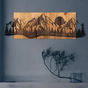 Zidna dekoracija 75,5x24,5 cm planine drvo/metal