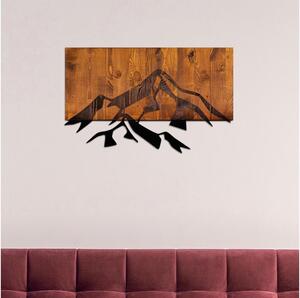 Zidna dekoracija 58x36 cm planine drvo/metal