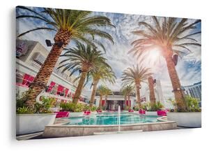 Slika - palme s bazenom (90x60 cm)