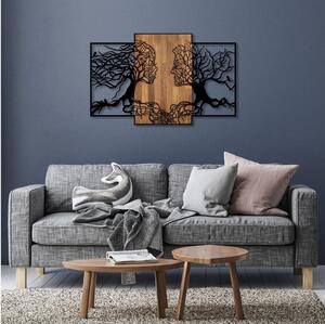 Zidna dekoracija 125x79 cm stabla života drvo/metal