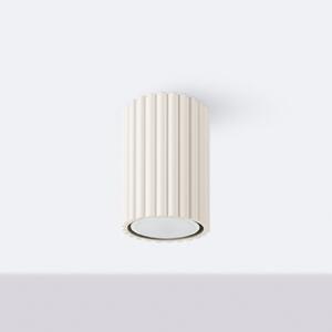 SOLLUX LIGHTING Plafonjera carbon, bež, visina 10 cm, aluminij, prigušiva, Bež, Dnevni boravak/blagovaonica, Aluminij