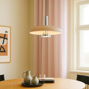 Lindby Branford viseća svjetiljka, retro stil, Ø 35 cm, bež, metal, prigušiva, Bež, Dnevni boravak/blagovaonica, Metal