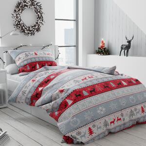 Pamučna posteljina ZIMSKI SOBI crvena Dimenzije posteljine: 70 x 90 cm | 140 x 200 cm