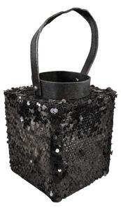 Lanterna s fliterima LOFTY GLAM 20 cm, crna