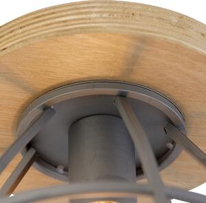 Pametna stropna svjetiljka tamno siva s drvetom uključujući WiFi E27 - Arthur