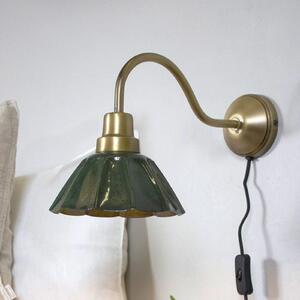 PR Home zidna lampa Ester, zelena, projekcija 34 cm, metalna, Zelena, Dnevni boravak/blagovaonica, Metal