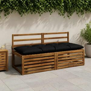 Jastučići za klupe VIANEN 2 kom. 100% poliester Crna - Crna 150 x 60 x 12 cm