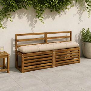 Jastučići za klupe VIANEN 2 kom. 100% poliester Krem - Krem 160 x 30 x 12 cm