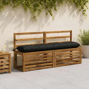 Jastučić za klupu VIANEN 100% poliester Crna 140 x 30 x 12 cm - Crna 140 x 30 x 12 cm