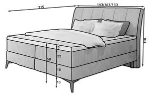 Zondo Bračni krevet Boxspring 180 cm Alberto (tamnoružičasta) (s madracima). 1027404