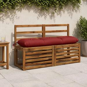 Jastučići za klupe VIANEN 2 kom. 100% poliester Crvena - Crvena 120 x 30 x 12 cm